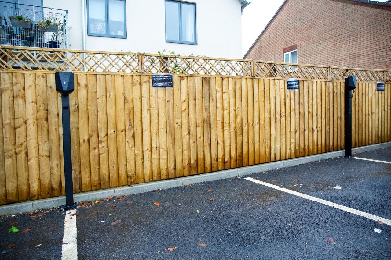 Post-mounted EV chargers installed by Bambridge Electrical